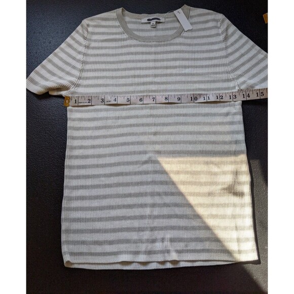 Madewell Sweater T-shirt Striped Short Sleeve Micro Ribbed Size XS - Picture 5 of 9